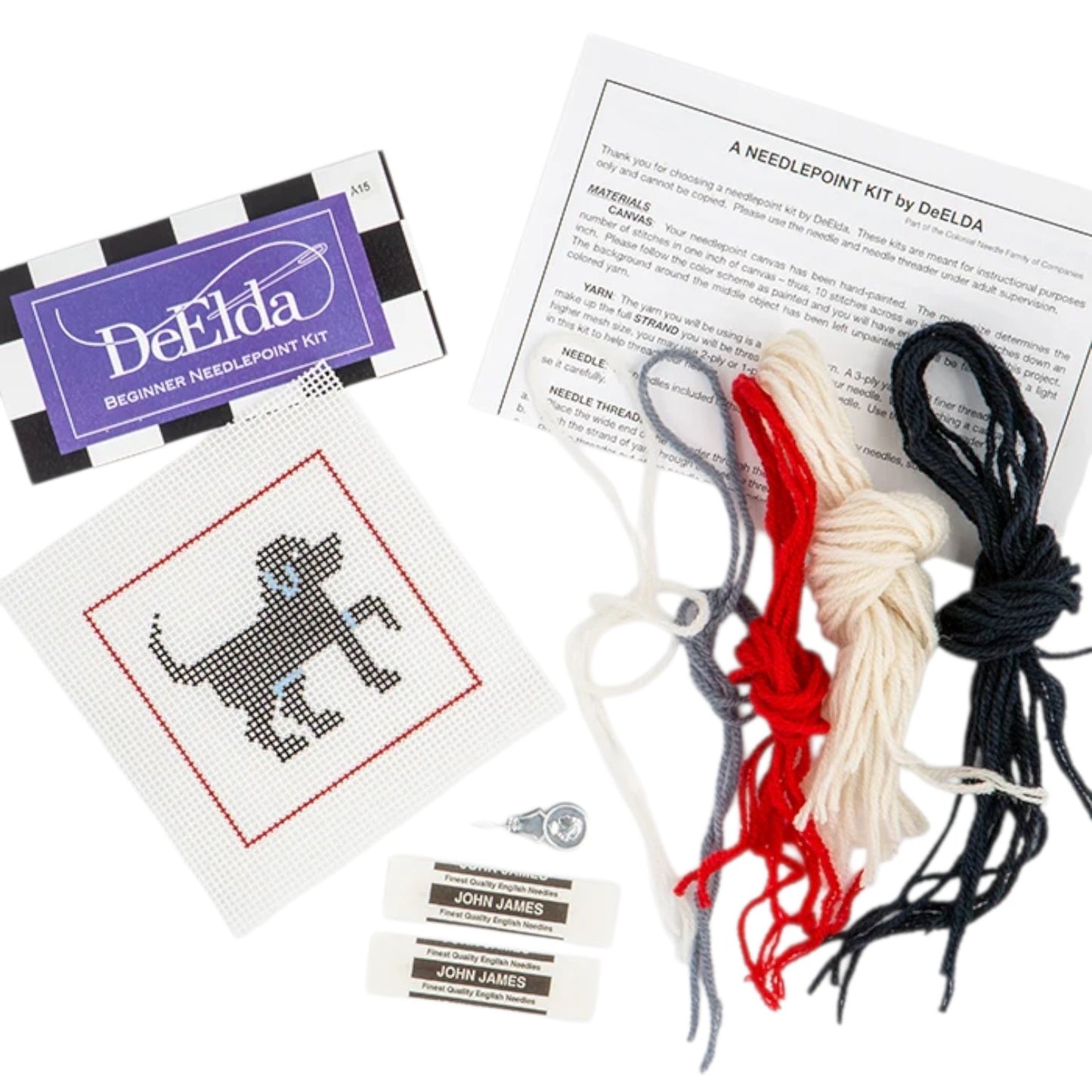 Black Lab Beginner Needlepoint Kit