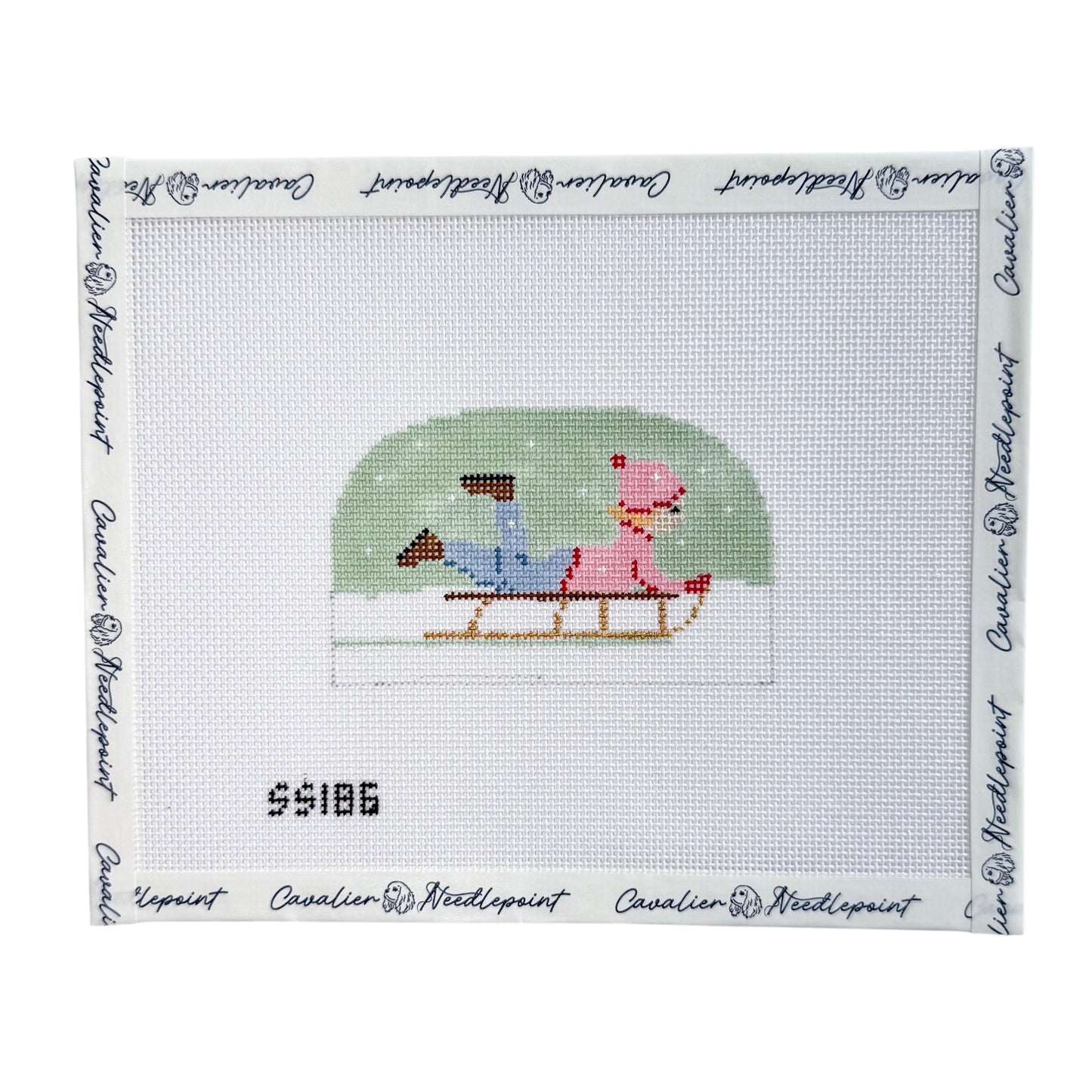 Winter Village Girl Sledding