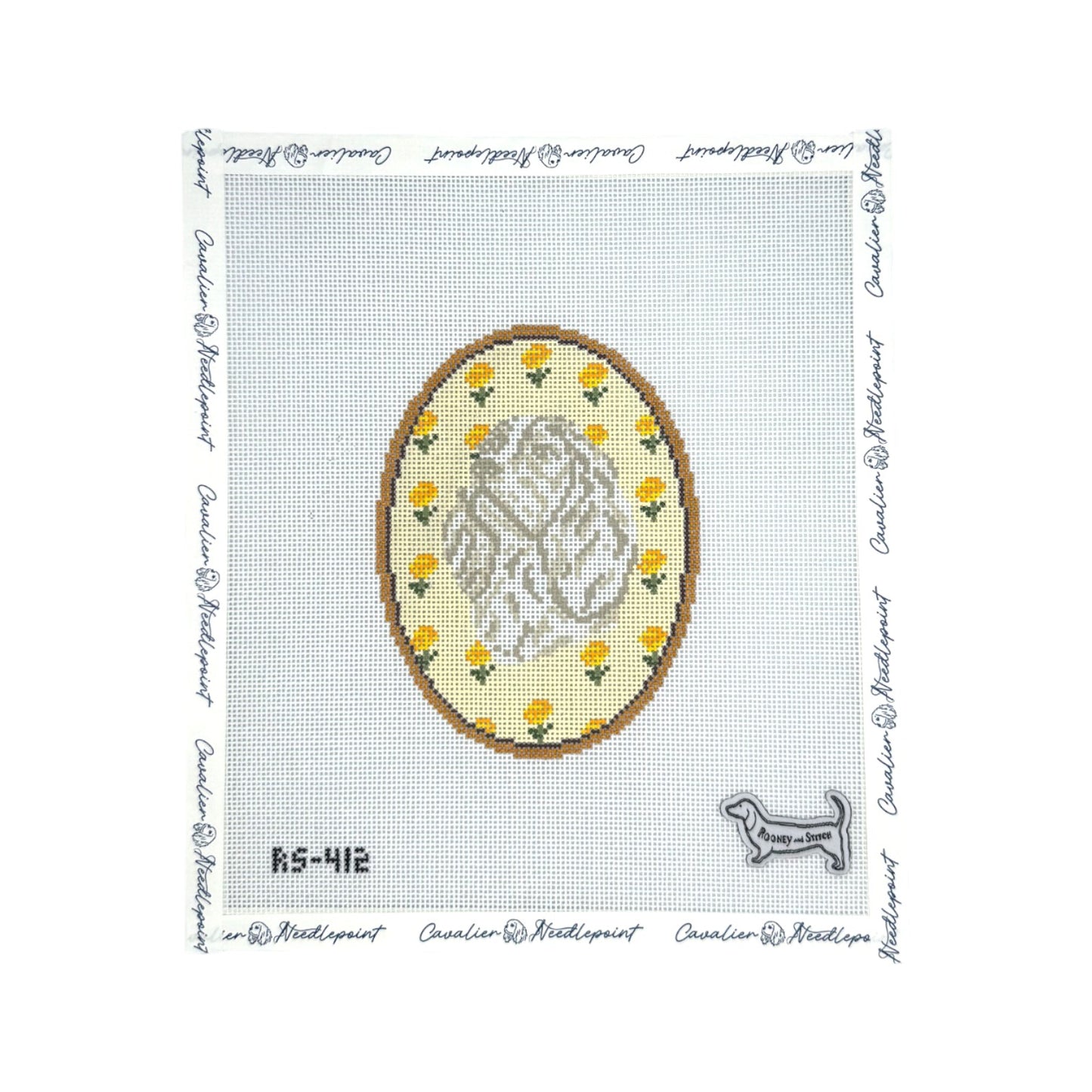 Cavalier King Charles Spaniel Flower Cameo