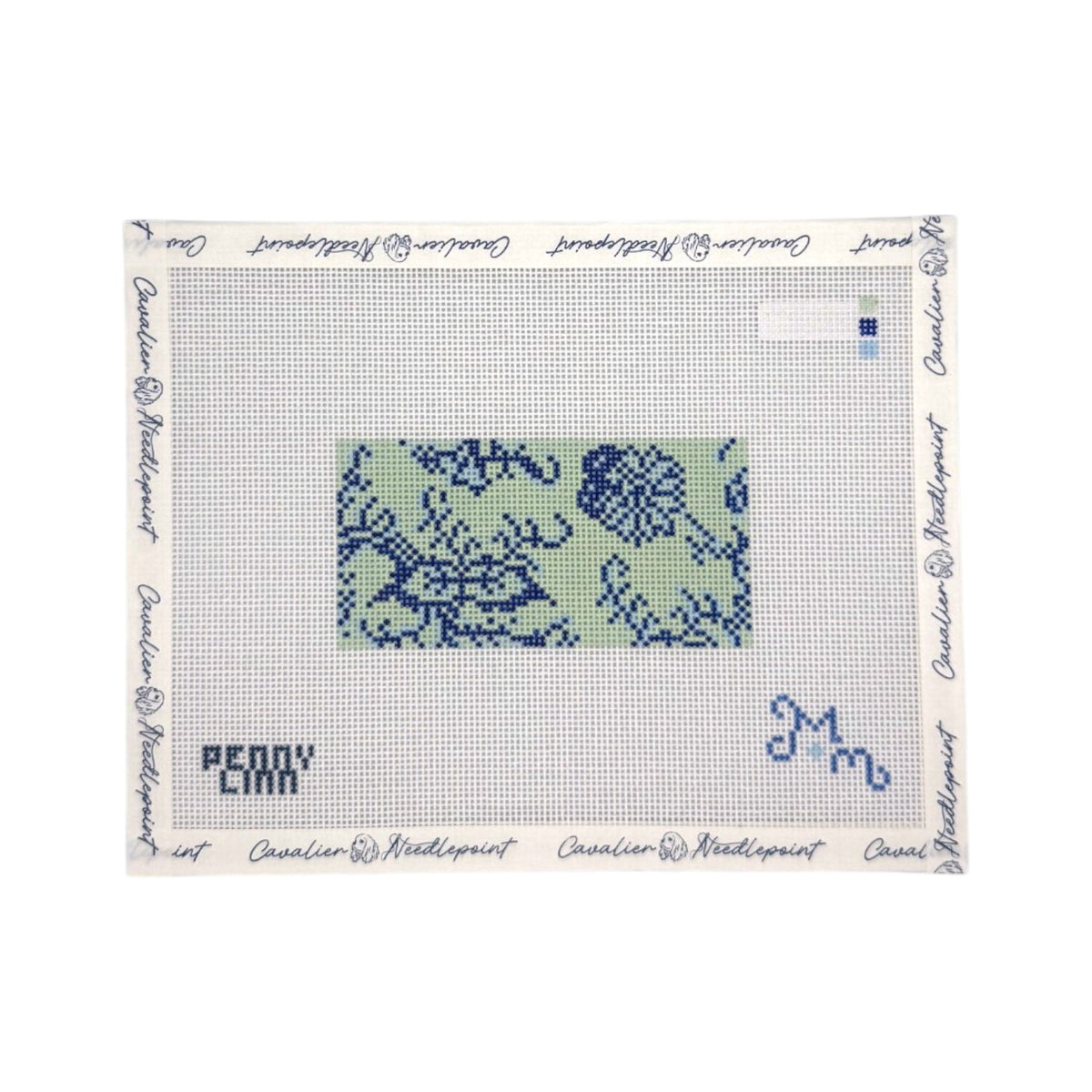 Blue and Green Floral Rectangle