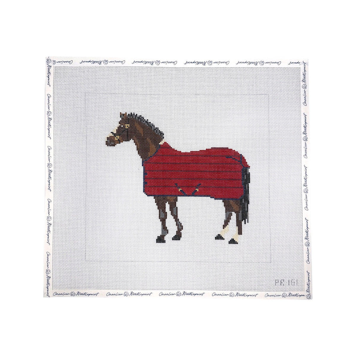 Brown Horse with Red Blanket