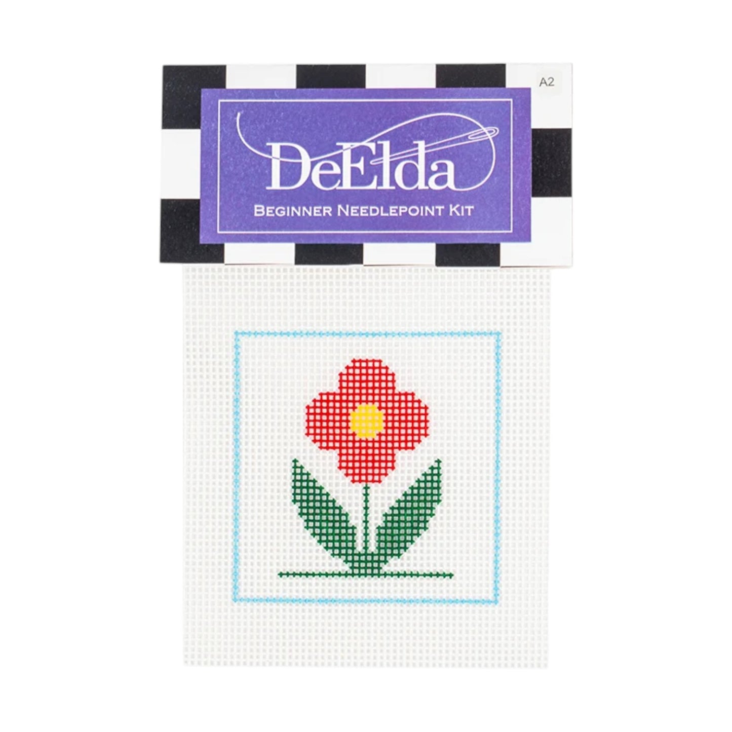 Red Flower Beginner Needlepoint Kit
