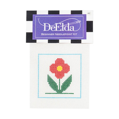 Red Flower Beginner Needlepoint Kit