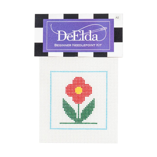 Red Flower Beginner Needlepoint Kit