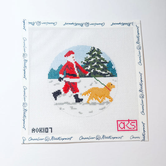 Sporty Santa Golden Retriever Dog Walker