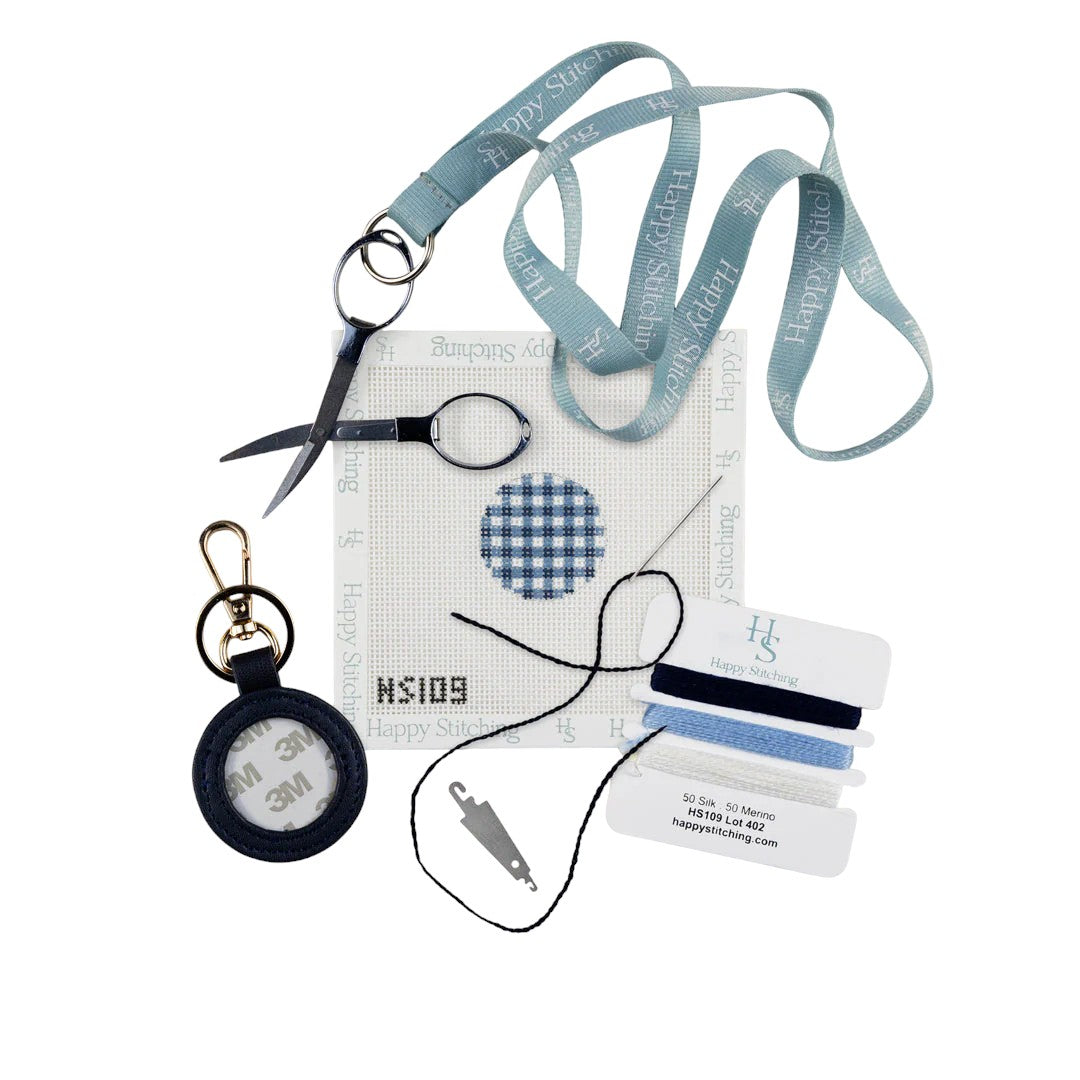 Plaid Circle Key Fob Kit