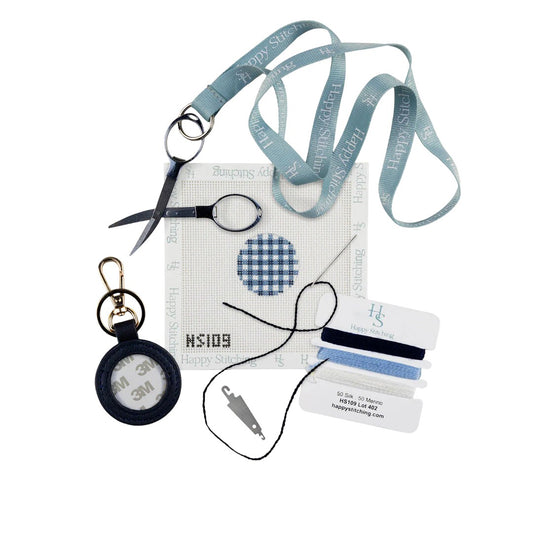 Plaid Circle Key Fob Kit