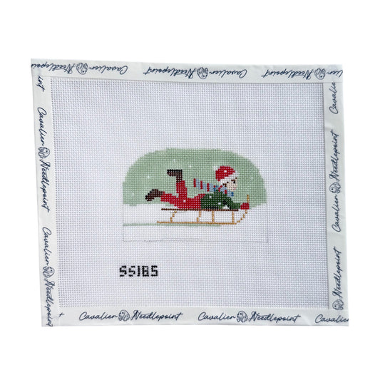 Winter Village Boy Sledding