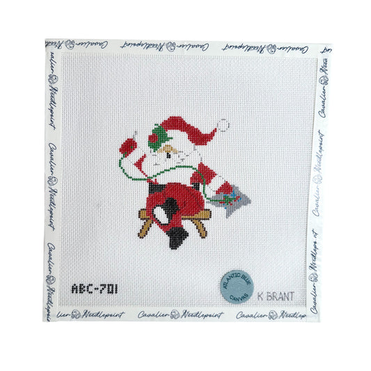Needlepointing Santa