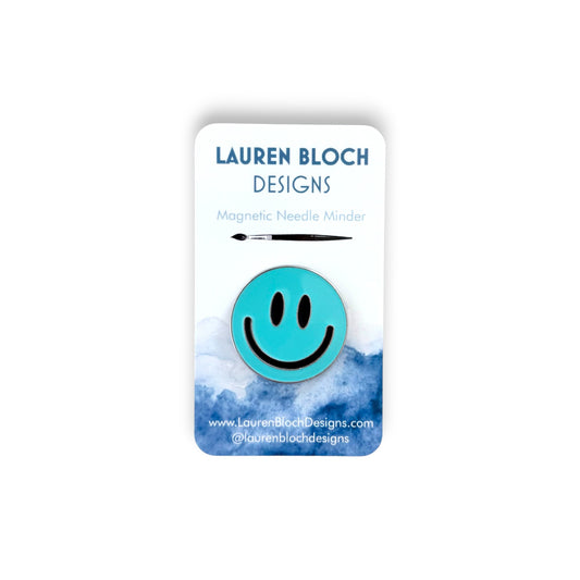 Light Blue Smiley Face Needle Minder