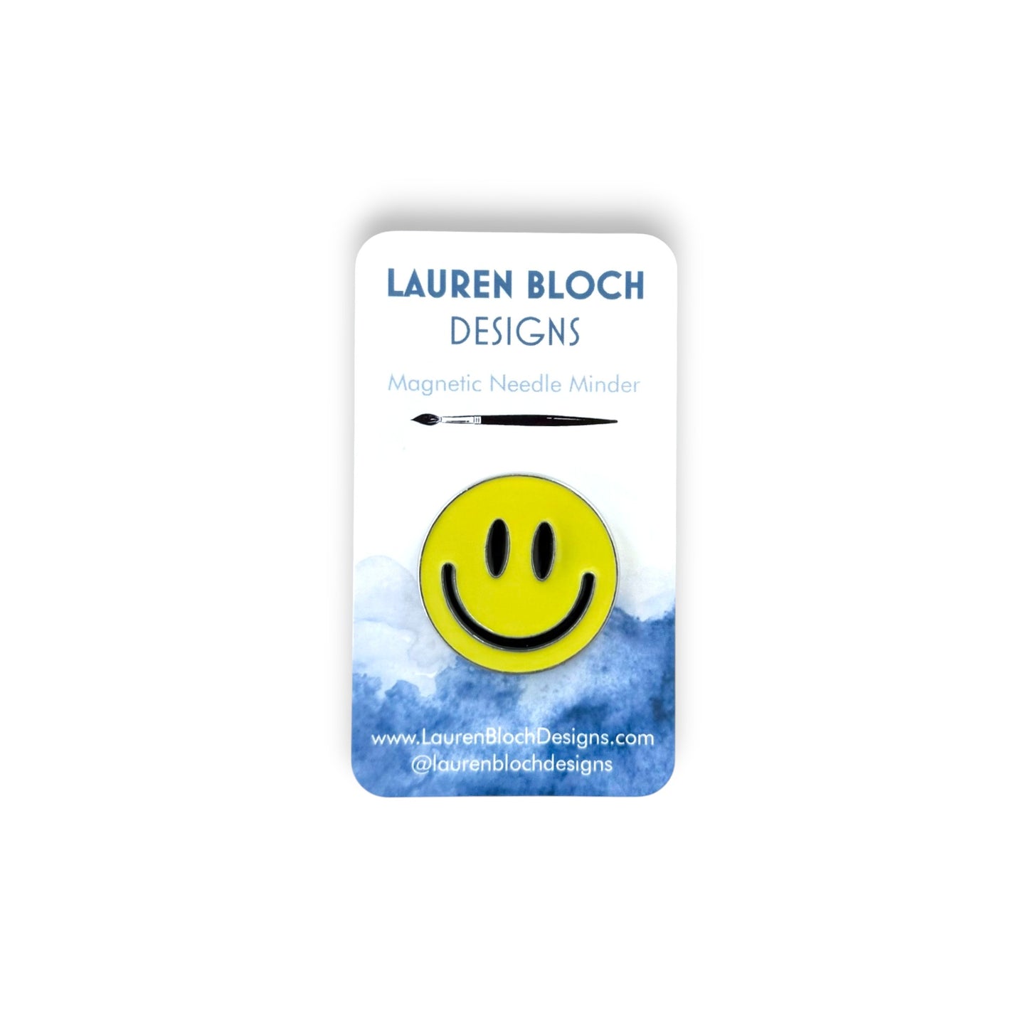 Yellow Smiley Face Needle Minder