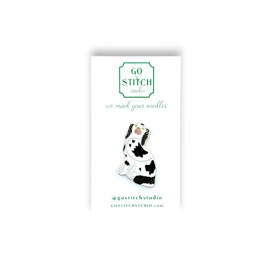 Brown Staffordshire Dog Needle Minder