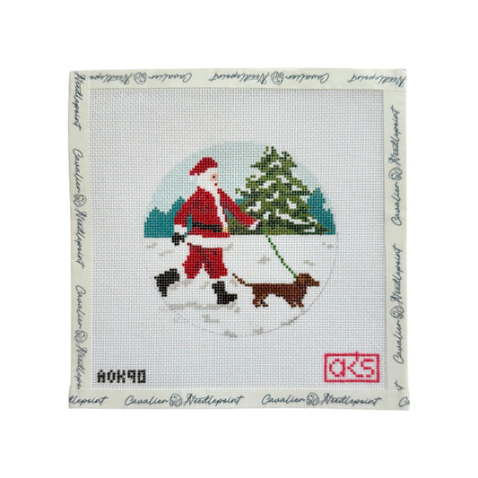 Sporty Santa Dog Walker Dachshund