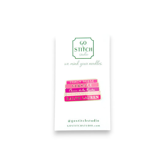 Pink Fashion Book Stack Needle Minder