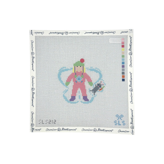 Snow Angel Girl with Bunny