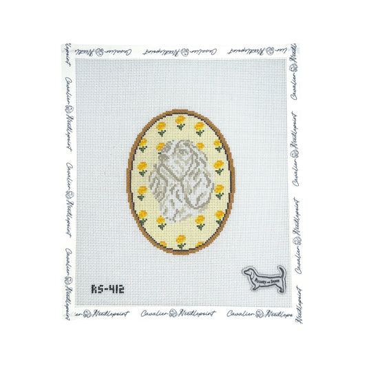 Cavalier King Charles Spaniel Flower Cameo