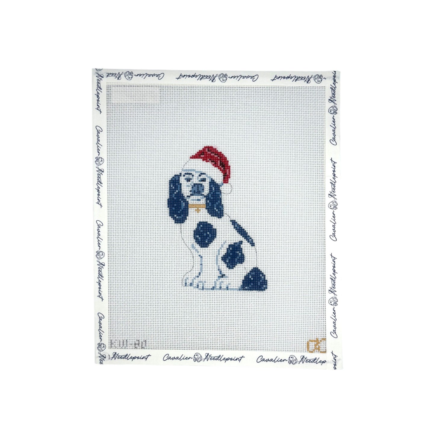 Staffy with Santa Hat