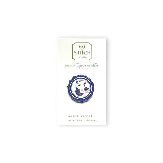 Blue Canton Plate Needle Minder