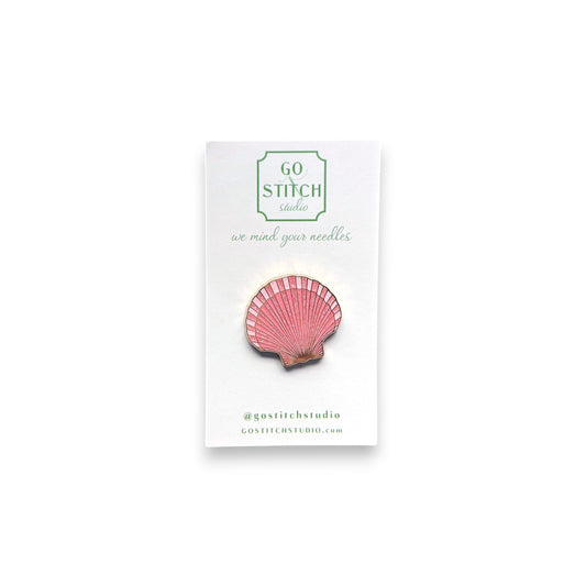 Pink Glitter Scallop Shell Needle Minder