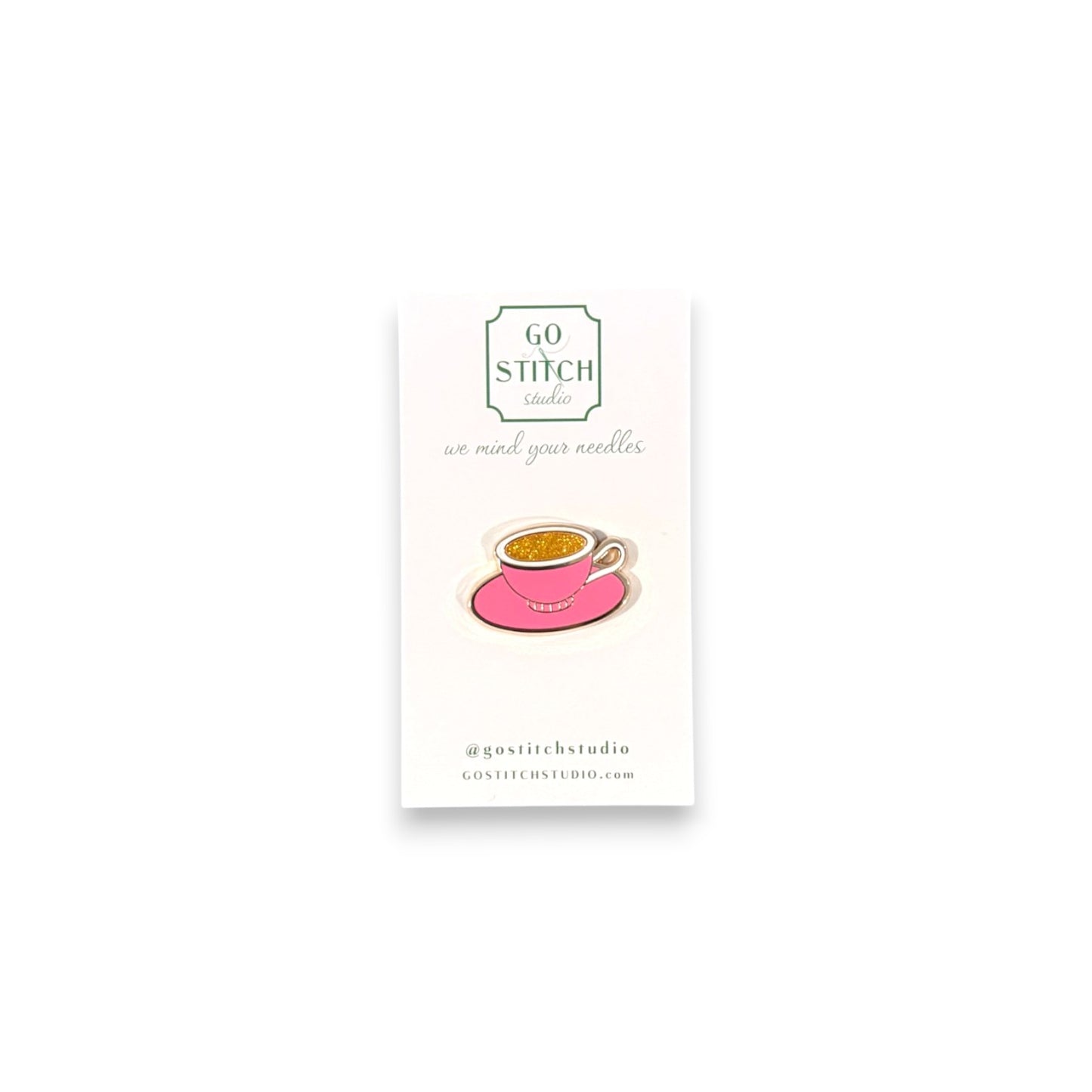 Hot Pink Tea Cup Needle Minder (Mini Magnet)