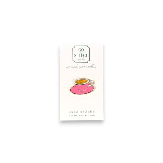 Hot Pink Tea Cup Needle Minder (Mini Magnet)