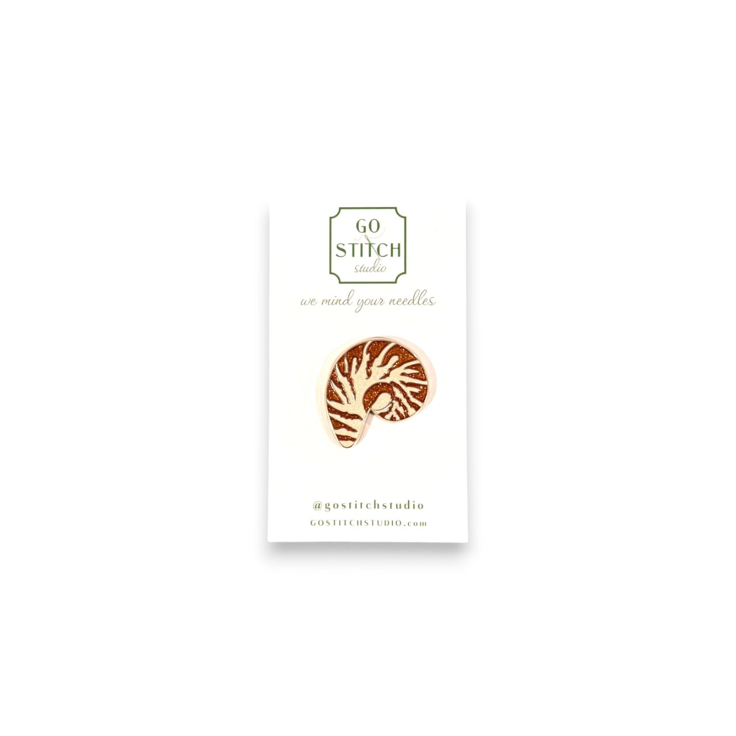 Nautilus Shell Needle Minder with Glitter
