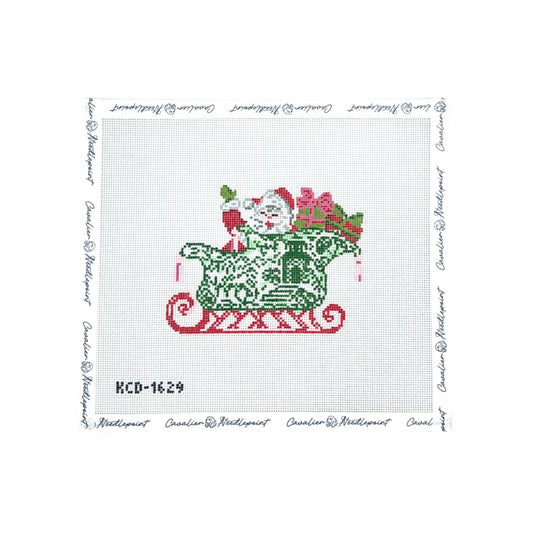Chinois Sleigh with Santa Canvas