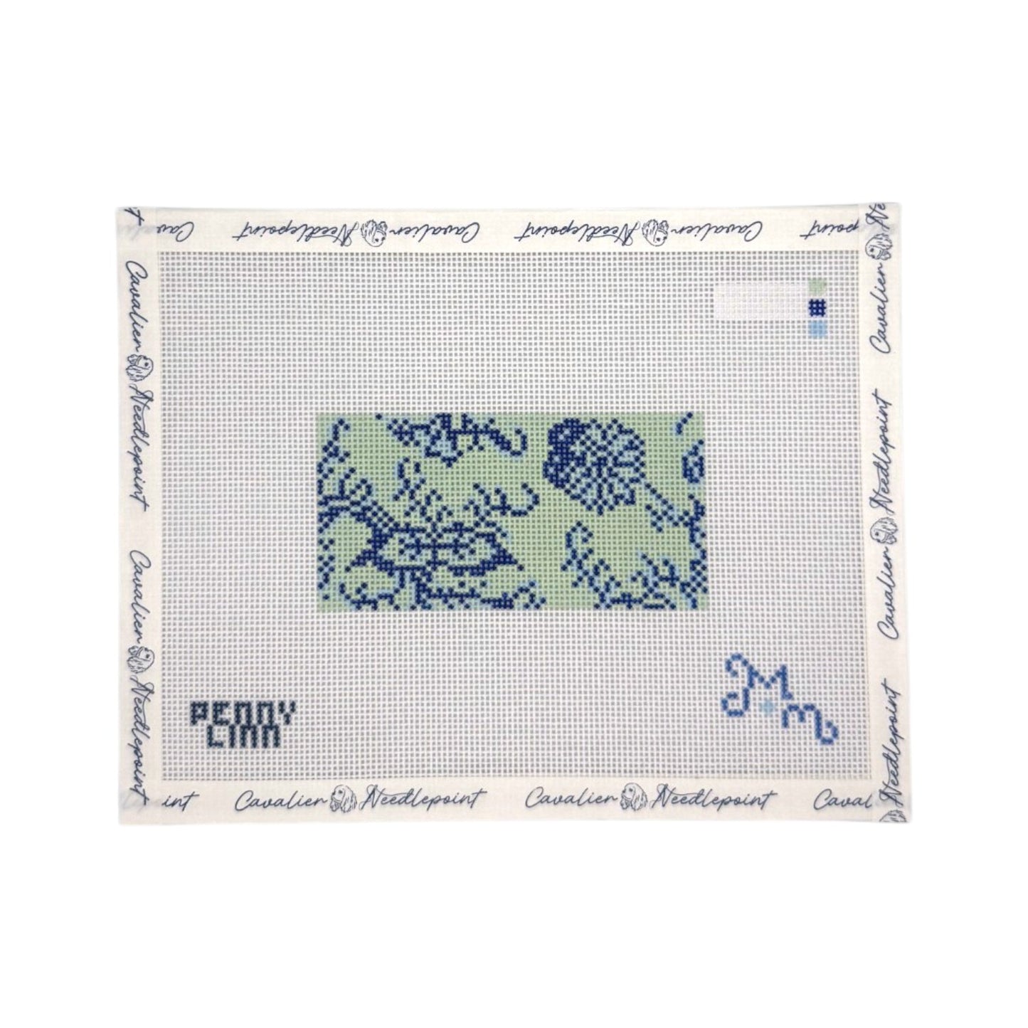 Blue and Green Floral Rectangle