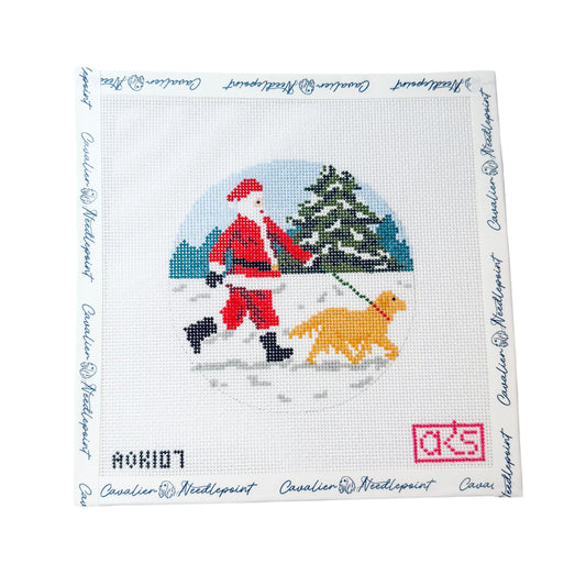 Sporty Santa Golden Retriever Dog Walker